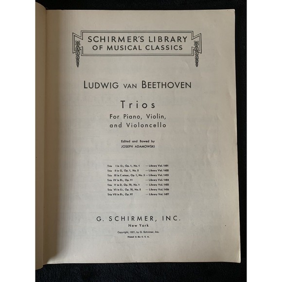 BEETHOVEN Trio Op. 97 in B flat for Piano, Violin, and Cello - Sheet Music - Picture 3 of 7